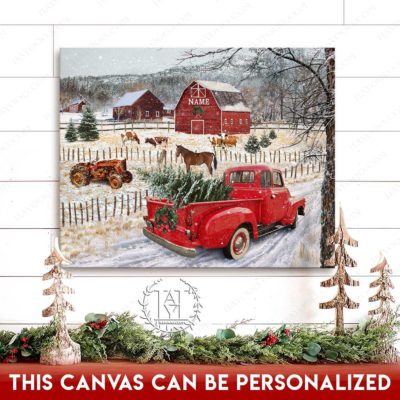 vintage christmas pickup truck