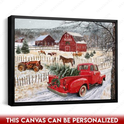 vintage christmas pickup truck