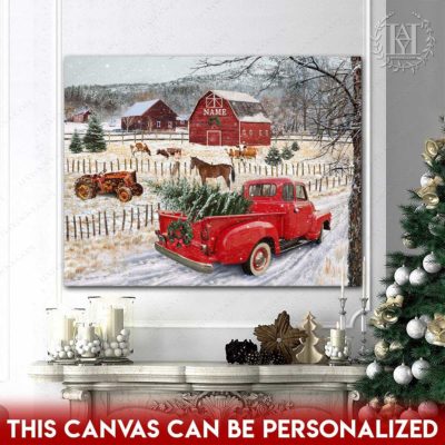 vintage christmas pickup truck
