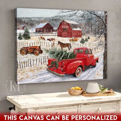 vintage christmas pickup truck