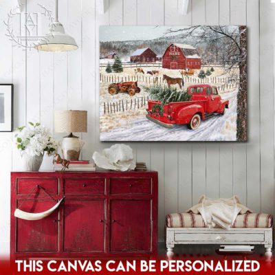 vintage christmas pickup truck