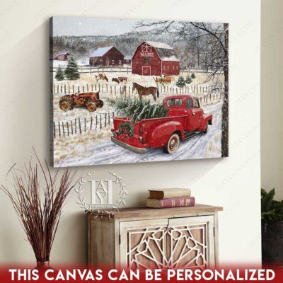 vintage christmas pickup truck