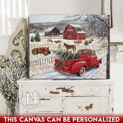 vintage christmas pickup truck