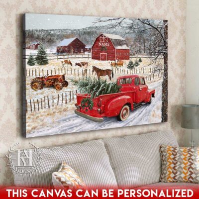 vintage christmas pickup truck
