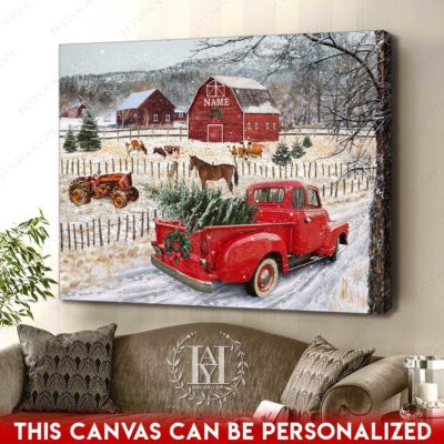 vintage christmas pickup truck