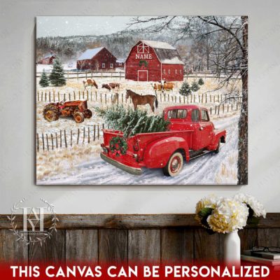 vintage christmas pickup truck