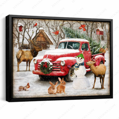 vintage white christmas truck
