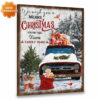 christmas red truck canvas