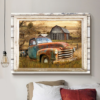 Hayooo Personalized Canvas Gift For Farmers Best Gift For Husband And Dad Rustic Pickup Truck And Old Barn Through Faux Window