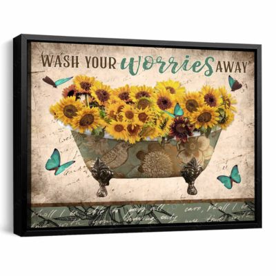 sunflower bathroom art