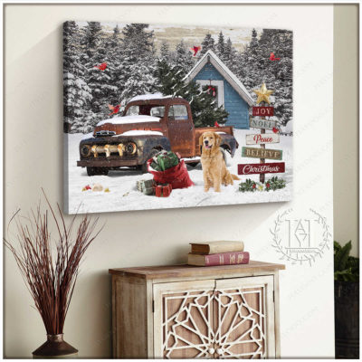 christmas scene canvas