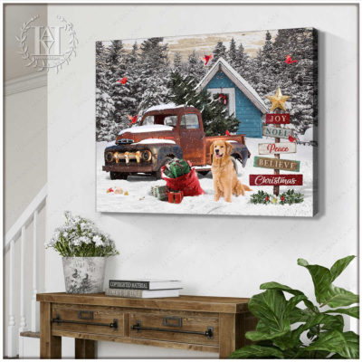 christmas scene canvas