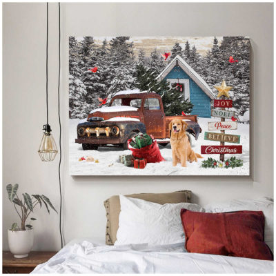 christmas scene canvas