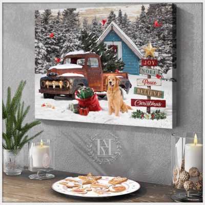 christmas scene canvas