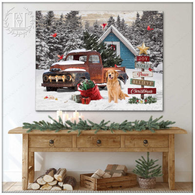 christmas scene canvas