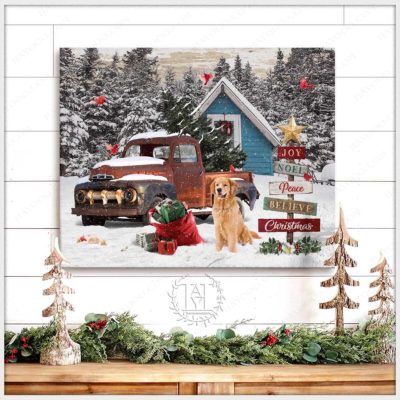 christmas scene canvas