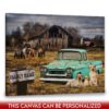 Hayooo Personalized Canvas Gift For Farmers Pickup Truck And Farm Animals At Barn