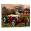 Hayooo Customized Country Canvas With Red Barn And 1951 Ford 8N Tractor