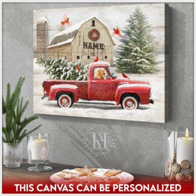 red pickup truck christmas