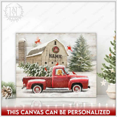 red pickup truck christmas