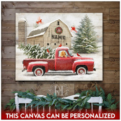 red pickup truck christmas