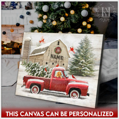 red pickup truck christmas