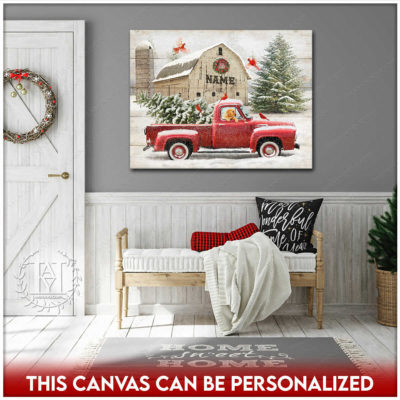 red pickup truck christmas