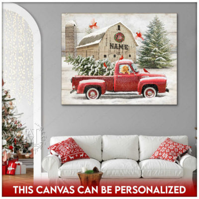 red pickup truck christmas