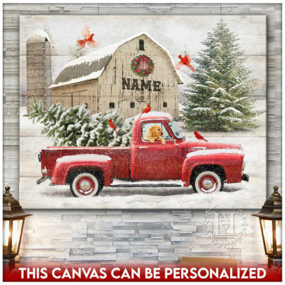red pickup truck christmas