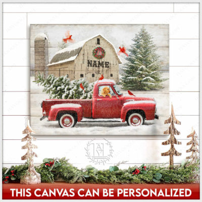 red pickup truck christmas