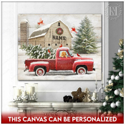 red pickup truck christmas