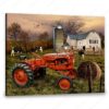 Hayooo Customized Country Canvas With White Barn And Allis Chalmers Tractor Wall Art For Farmhouse Decor