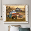 Hayooo Personalized Canvas Gifts For Farmers Country Scene With Pickup Truck And Barn For Wedding Anniversary