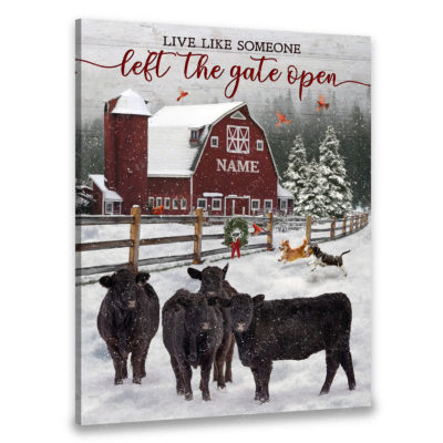 snowy barn wall art
