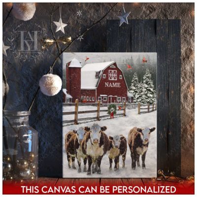 merry christmas farm scene