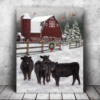 Hayooo Customized Christmas Canvas With Farm Animals Wall Art For Holiday Decor