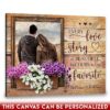 Hayooo Customized Couple Canvas Through Flower Window Every Love Story Is Beautiful Best Gift For Valentine Or Anniversary