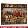 Hayooo Customized Country Canvas With Cute Cows Home Is Where The Heart Is