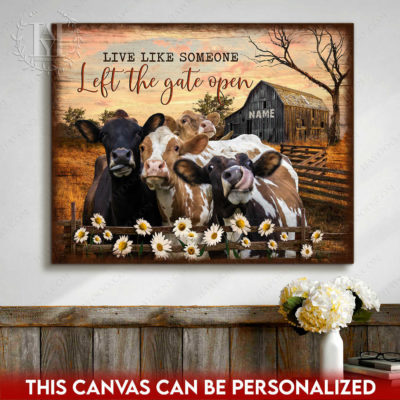 farmhouse cow canvas