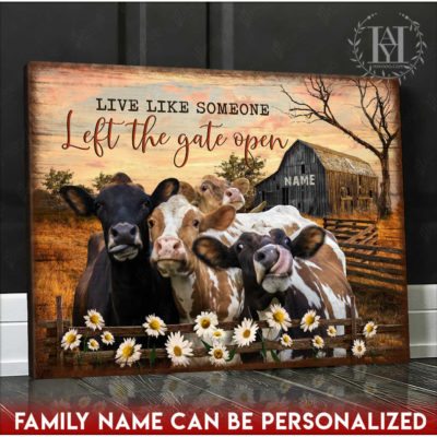 farmhouse cow canvas