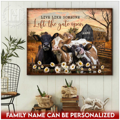 farmhouse cow canvas
