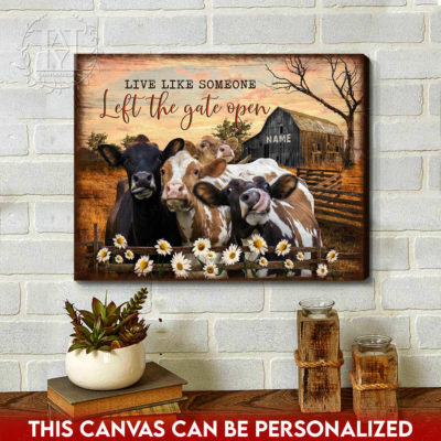 farmhouse cow canvas