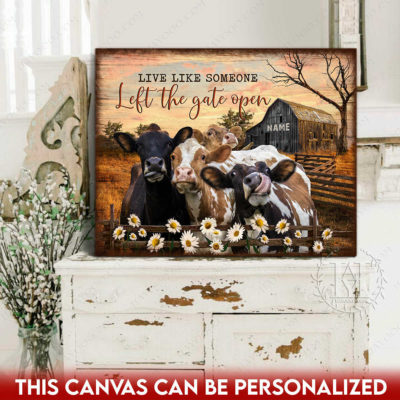 farmhouse cow canvas