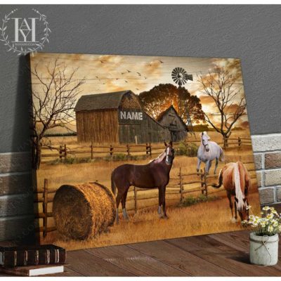 farmhouse horses canvas