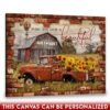 Hayooo Personalized Couple Canvas Gifts For Farmers With Sunflower Pickup Truck Every Love Story Is Beautiful