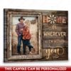 Hayooo Customized Couple Canvas Through Rustic Window Best Gift For Valentine Or Anniversary