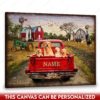 Hayooo Personalized Country Canvas With Cute Dogs On The Way Back Home Wall Art For Farmhouse Decor
