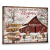 Hayooo Personalized Canvas With Wooden Signs All Hearts Come Home For Christmas