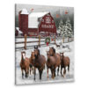 Hayooo Personalized Christmas Canvas With Horses And Cute Dogs
