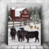Hayooo Customized Christmas Canvas With Farm Animals Wall Art For Farmhouse Decor